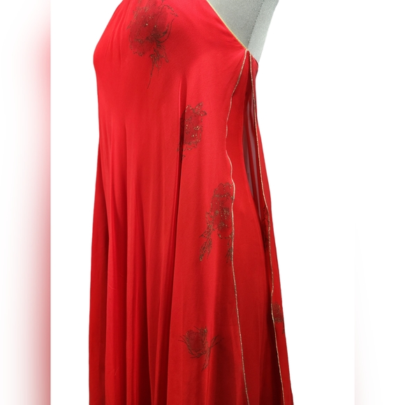 GORGEOUS RED GOWN maxi DRESS with embellished roses 🌹 - Picture 10 of 10